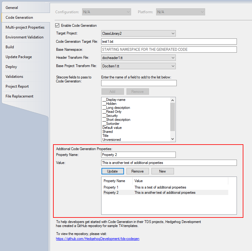 TDS Code Generation with custom variable
